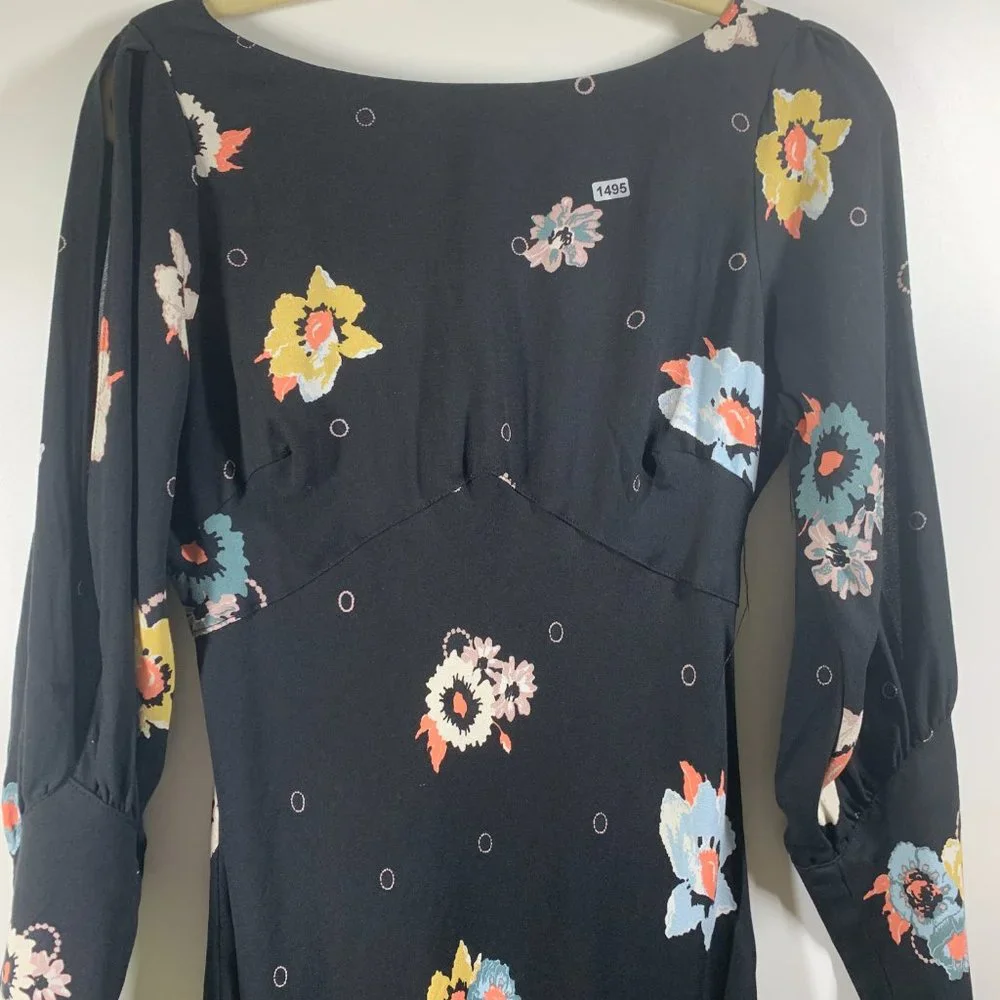 Free People Sunshadows Floral Print Split Sleeve Mini Dress NWT! 2 - Picture 6 of 16